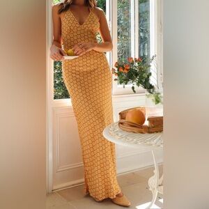 NWT‎ Halter Style Maxi Dress Geometric Print Size XS